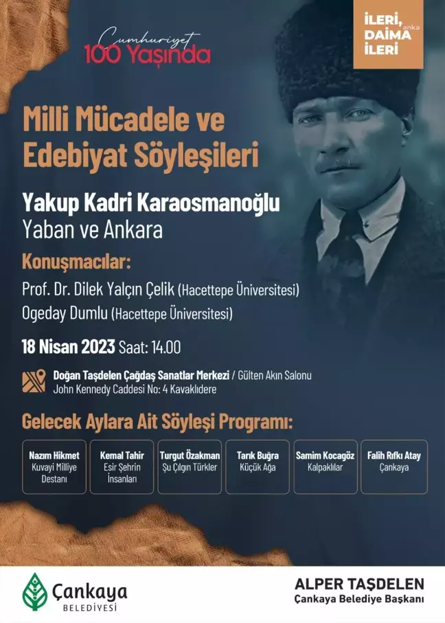 Çankaya'da 'Milli Mücadele ve Edebiyat' Söyleşileri Başlıyor