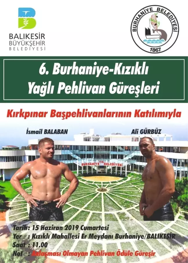 Burhaniye'de Kızıklı Yağlı Güreşleri 15 Haziranda yapılacak
