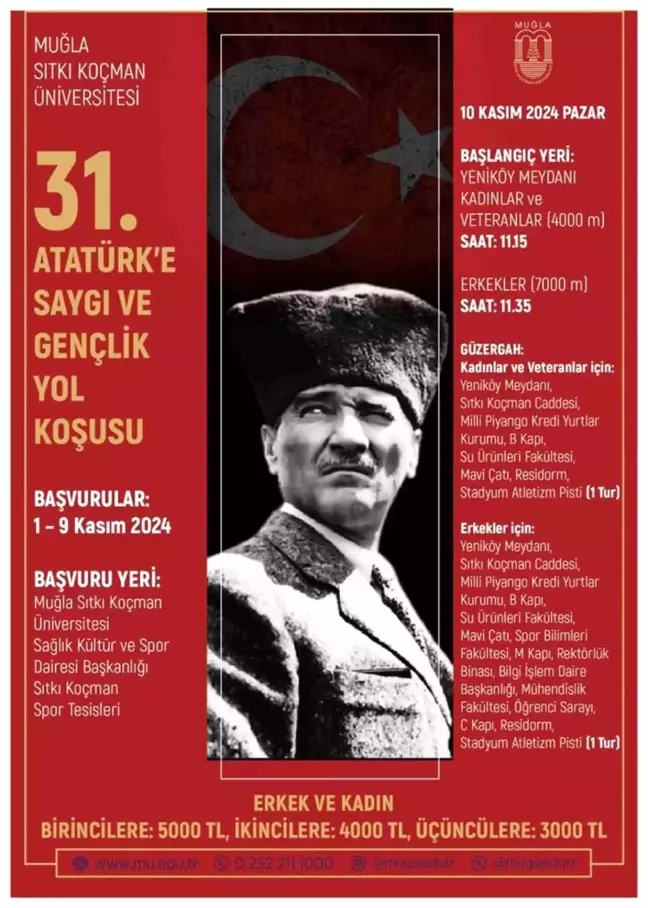 Atatürk'e Saygı Gençlik Yol Koşusu 31. Kez Düzenleniyor