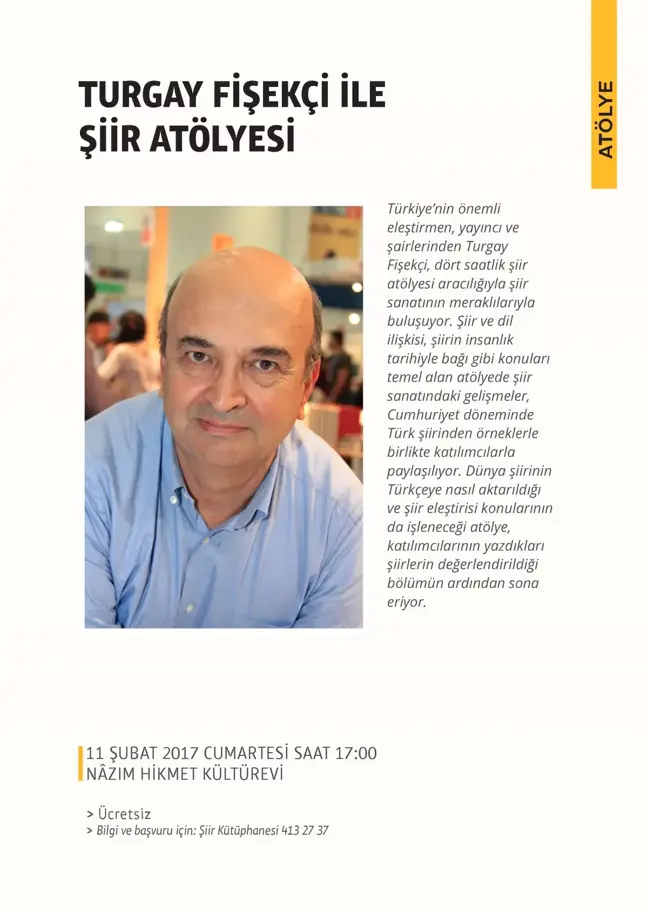 Turgay Fişekçi ile Şiir Atölyesi