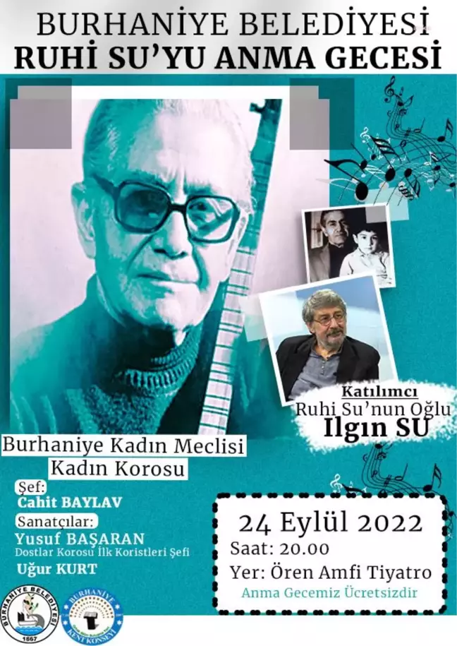 Balıkesir yerel: Türk Müziğinin Önemli İsmi Ruhi Su, Burhaniye'de Anılacak