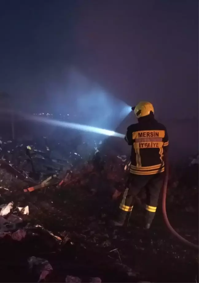 Mersin Tarsus'ta Domates Serasında Yangın