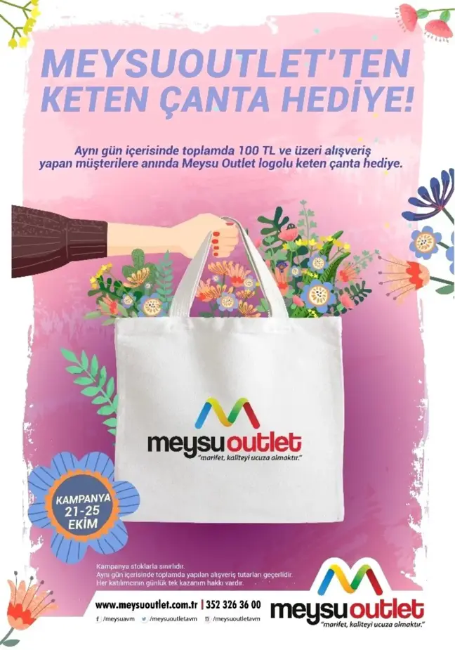 Çevre Dostu Keten Çantalar Meysu Outlet'ten Hediye