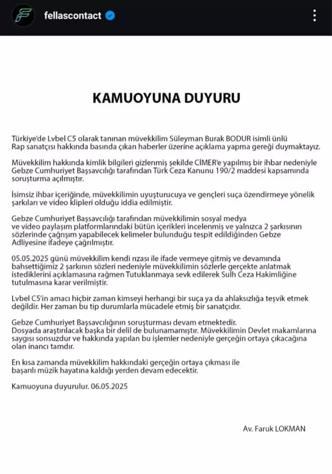 Lvbel C5 Hakkında Soruşturma Açıldı