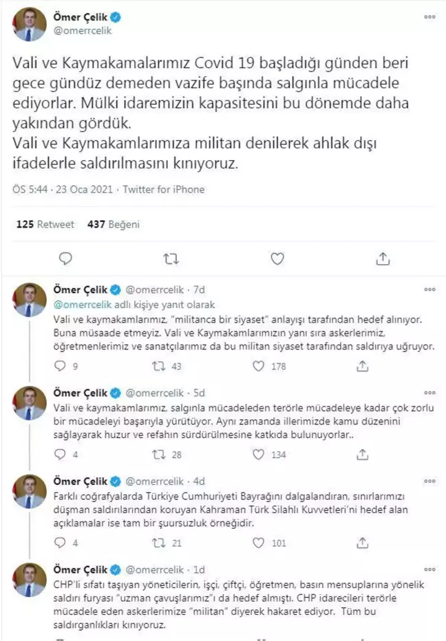 AK Parti'li Çelik: Vali ve kaymakamlarımıza 'militan' denilerek saldırılmasını kınıyoruz