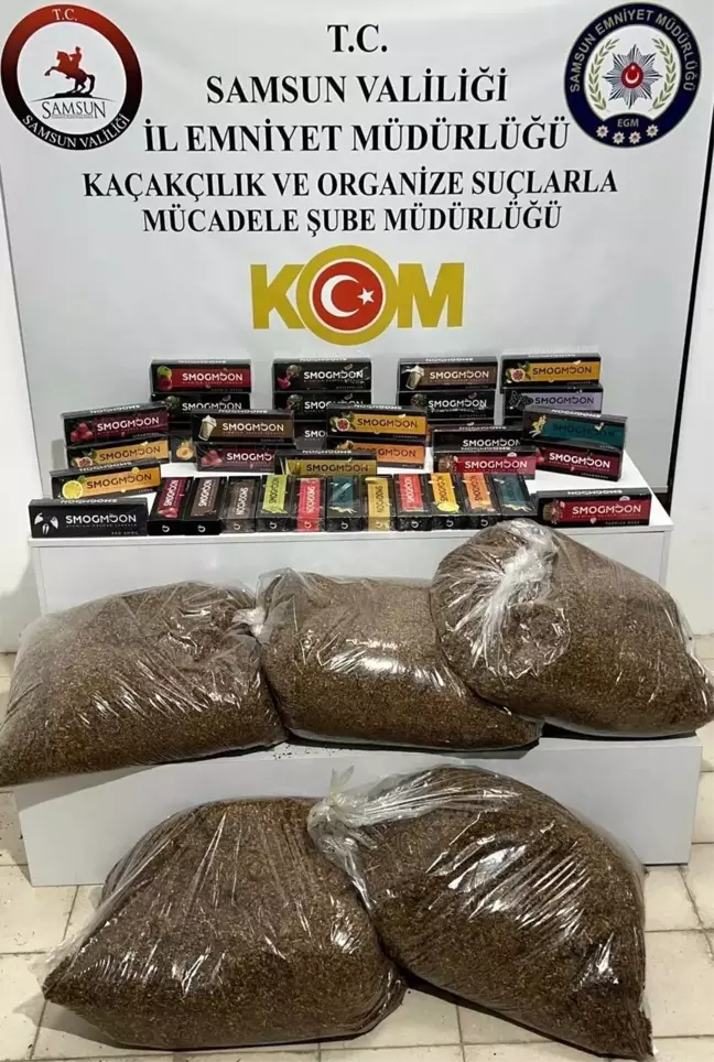 Samsun'da 20,5 kilo gümrük kaçağı nargile tütünü ele geçirildi