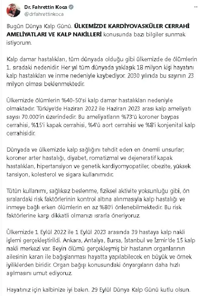 Türkiye'de Son 1 Yılda 39 Hastaya Kalp Nakli Yapıldı