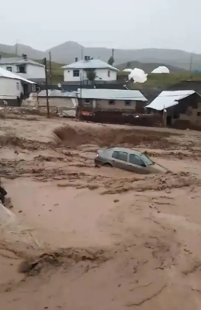 Ağrı'da Yıldırım Çarpması Sonucu Çoban Yaralandı, Sağanak Yağış Sele Dönüştü