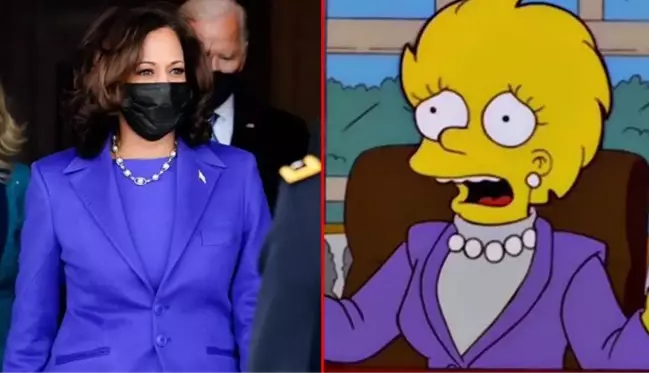 Simpsonlar yine gündemde! Kamala Harris'in yemin törenindeki kıyafetini 20 yıl önceden bildiği iddia edildi