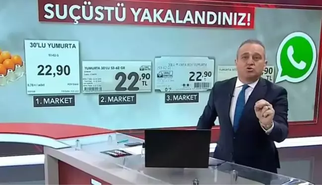 Ünlü sunucu dört büyük marketin yumurtadaki fiyat oyununu canlı yayında deşifre etti