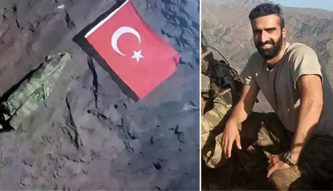 Gara'da şehit düşen Yüzbaşı Burak Coşkun, PKK elebaşı Karayılan'ın mağarasına Türk bayrağı asmış