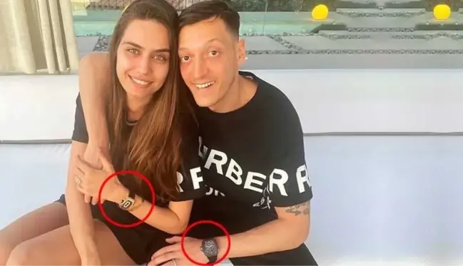 Amine Gülşe ve Mesut Özil'in kollarındaki saatleri servet değerinde! Tamı tamına 10 milyon lira