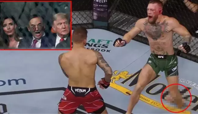 Trump'ın da izlediği dövüşte Conor McGregor'un ayağı kırıldı, maçı Dustin Pourier kazandı