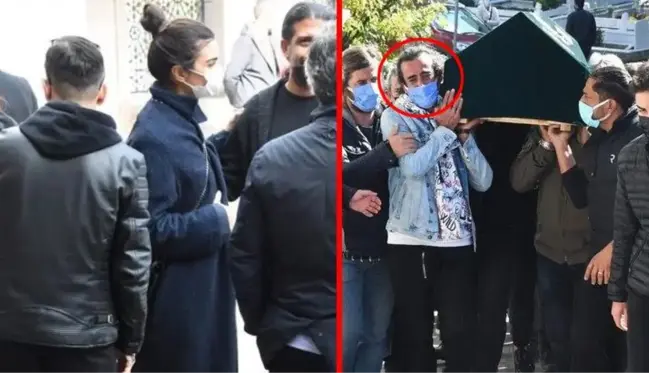 Tuba Büyüküstün, 19 yaşındaki oğlunu toprağa veren eski sevgilisi Sami Saydan'ı cenazede yalnız bırakmadı