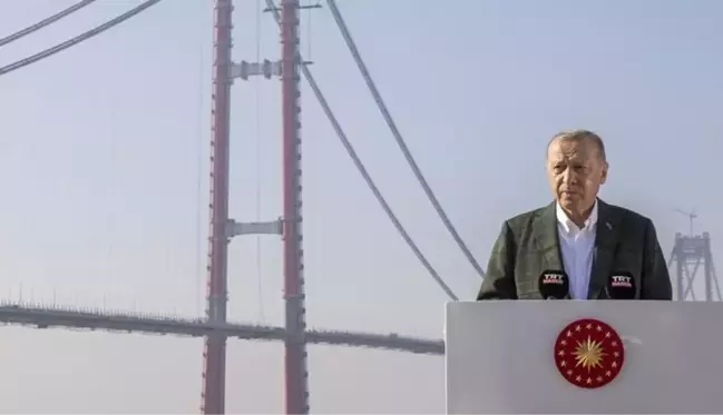 Son dakika: 1915 Çanakkale Köprüsü'nde son tabliye montajı Cumhurbaşkanı Erdoğan'ın katılımıyla gerçekleştirildi