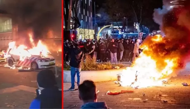 Hollanda'da korona kısıtlamalarını protesto eden eylemciler polisle çatıştı