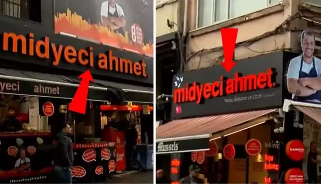 Aynı isimde iki dükkan karşı karşıya! Biri Midyeci Ahmet'in intikam şubesi