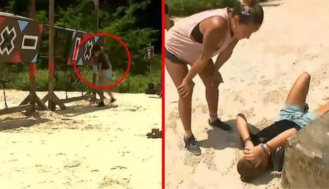 Survivor'da sinirler gerildi! Dokunulmazlık oyununda sayı kaybeden Nisa, parkura kafa attı