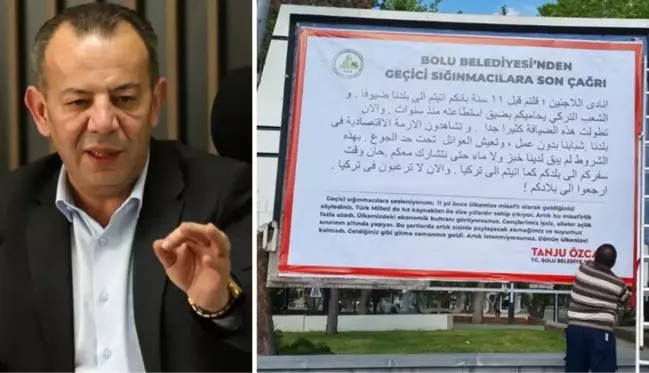 Bolu'da sığınmacılara yönelik asılan Arapça afişler kaldırıldı! Belediye Başkanı Tanju Özcan küplere bindi