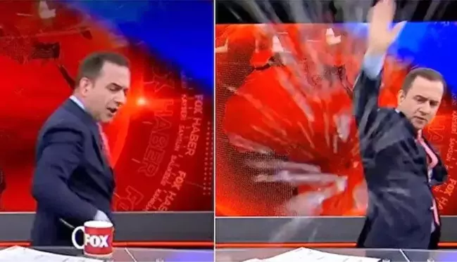 Selçuk Tepeli bardak fırlattı! (VİDEO) FOX Ana Haber Bülteni neden ceza aldı?