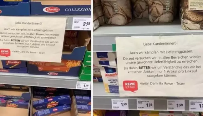 Küresel gıda krizi hızla yayılıyor! Almanya'daki marketler makarna ve un satışına sınırlama getirdi