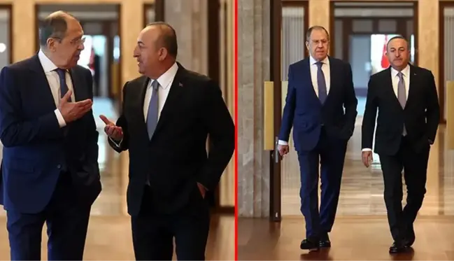 Bakan Çavuşoğlu ve Lavrov görüşmesine damga vuran anlar! Beden dilinde yarıştılar