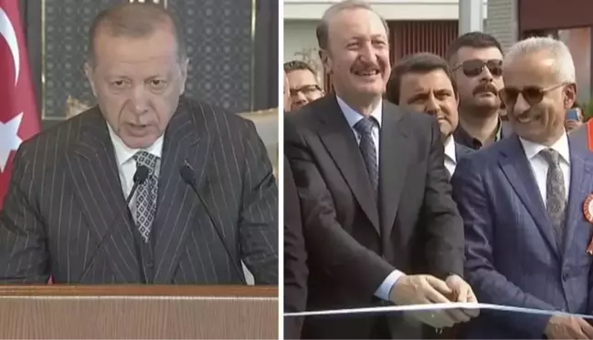 Cumhurbaşkanı Erdoğan, kurdeleyi kesmek için sabırsızlanan bakan yardımcısını böyle uyardı: Sabırlı ol