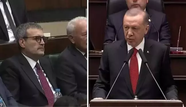 Cumhurbaşkanı Erdoğan, istifa kararı alan Mahir Ünal'ı parti grubunda onore etti