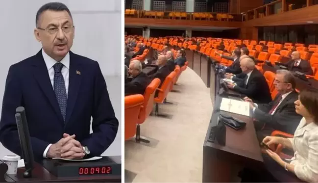 TBMM'deki bütçe görüşmelerine damga vuran görüntü! Fuat Oktay konuşurken AK Parti sıraları boş kaldı