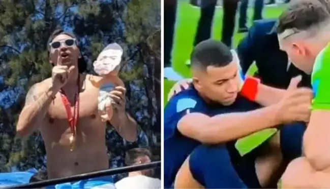 Mbappe'nin yüzüne gülüp sırtından vurdu! Arjantinli yıldıza küfürlü cevap geldi