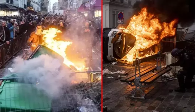 Paris yangın yeri! PKK destekçileri sokakları savaş alanına çevirdi, çok sayıda polis yaralı