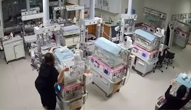 Yenidoğan ünitesinde deprem paniği! Hemşireler hayatlarını böyle hiçe saydı