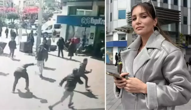 Taksim Meydanı'nda turist kadına kapkaç kamerada! Çay bardağı fırlatıp çelme taktılar