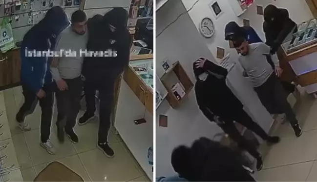 Maskeli grup dükkana girip telefoncuyu böyle kaçırdı!