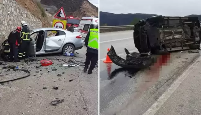 Araçların kafa kafaya çarpıştığı kazada ortalık kan gölüne döndü: 3 ölü, 2 yaralı