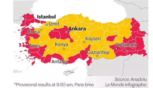 Le Monde'un Türkiye seçim haritasındaki hata Yunanistan hükümetini küplere bindirdi!