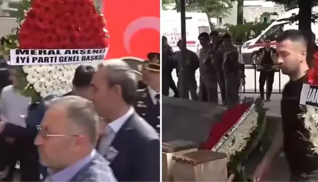 Şehit cenazesine gönderilen Kılıçdaroğlu ve Akşener çelenkleri tepkilere neden oldu! Biri kaldırıldı diğeri parçalandı