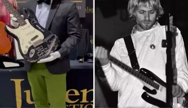 Kurt Cobain'in parçaladığı gitar yaklaşık 600 bin dolara alıcı buldu