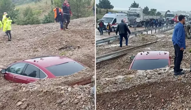 Afyonkarahisar-Denizli kara yolunda heyelan: 1 ölü, 1 yaralı