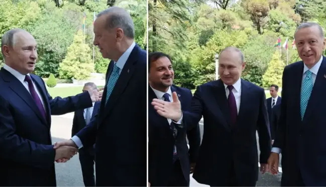 Erdoğan ile kendisini karşılayan Putin arasında güldüren diyalog: Bizim Karadeniz