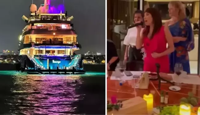 Hintli milyarderin özel davetlisi olan Burcu Güneş, 500 milyon dolarlık teknede şarkı söyledi