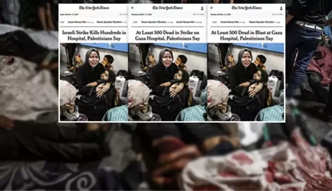 Katliam sonrası İsrail'i aklamaya çalışan New York Times gazetesi, 3 kez manşet değiştirdi