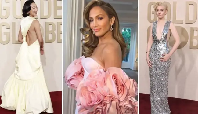 Altın Küre Ödül töreninde şıklıkları ile göz kamaştırdılar! Jennifer Lopez rakiplerini gölgede bıraktı