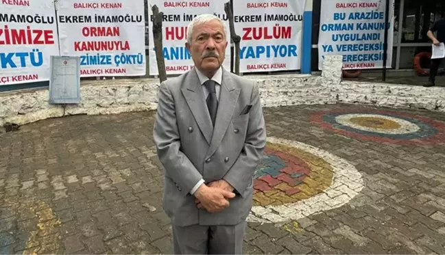 Balıkçı Kenan'dan İmamoğlu'na pankartlı protesto: Arazimize çöktü