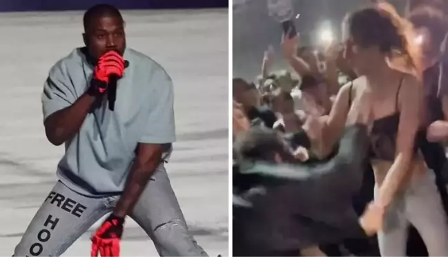 Kanye West'in konserinde ortalık karıştı! Trans birey önüne geçen herkesi yumrukladı