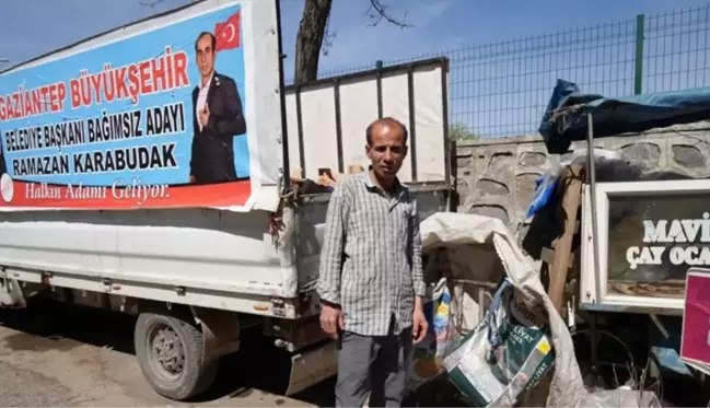 Gaziantep'te kağıt toplayıcısı bağımsız aday, yerel seçimlerde 10. oldu