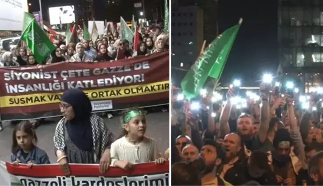 İstanbul'da İsrail Başkonsolosluğu önünde protesto