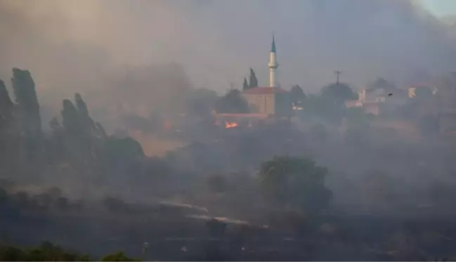 Çanakkale'de çöplükte çıkan yangın ormana sıçradı, 1 mahalle tahliye edildi