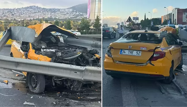 Ön camdan giren bariyer arka camdan çıktı! Feci kazada burnu bile kanamadı