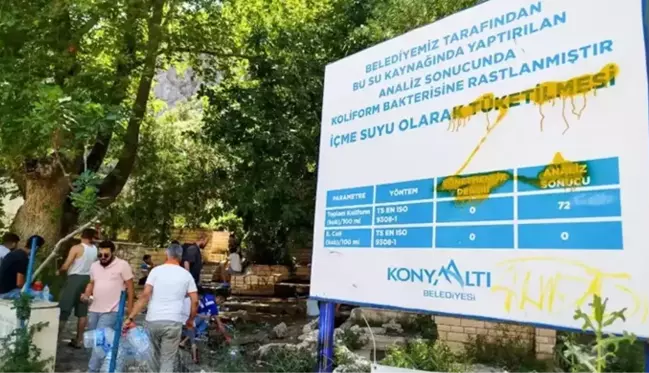 Bakterili kaynak suyunun çevresi kapatıldı, inanmayıp teli kestiler! Şişesini kapan geliyor